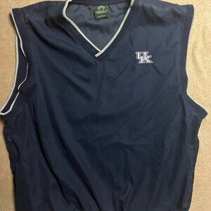 VTG Weatherproof Large Pullover Embroidered UK‎ Kentucky Wildcat Navy Vest (Z)